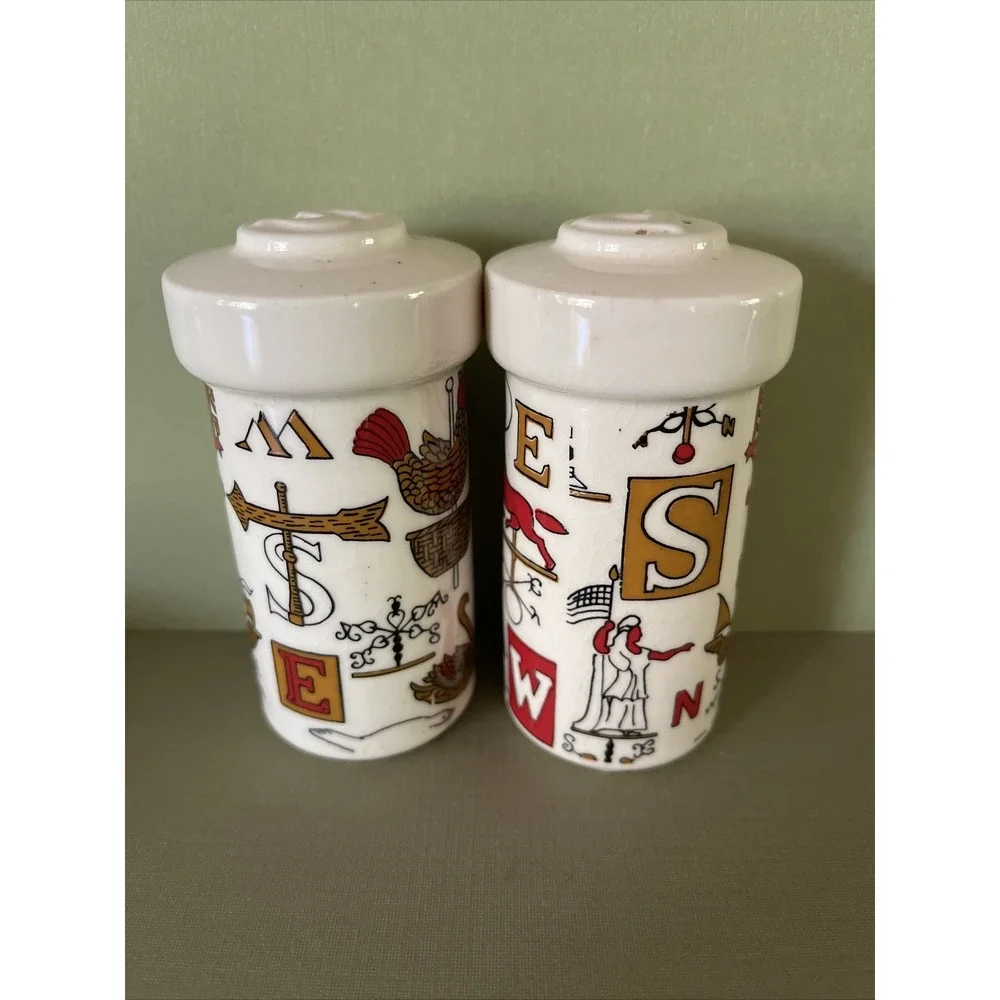 Vintage Holt Howard Salt Pepper Shakers Weathervanes Americana Farmhouse Kitchen